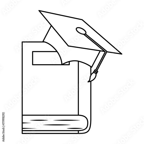 text book with hat graduation