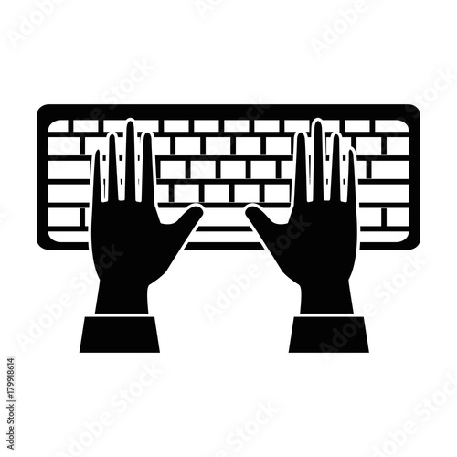 hands human with keyboard