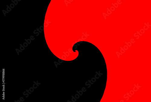 Vector Helix Yin Yang Red and Black Design  