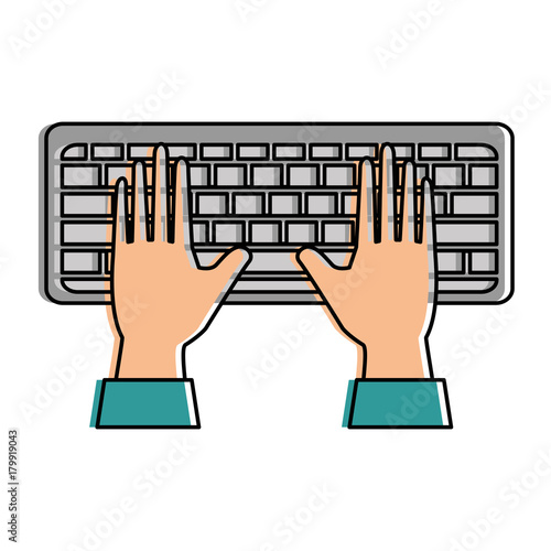 hands human with keyboard