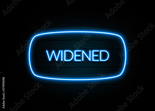 Widened - colorful Neon Sign on brickwall