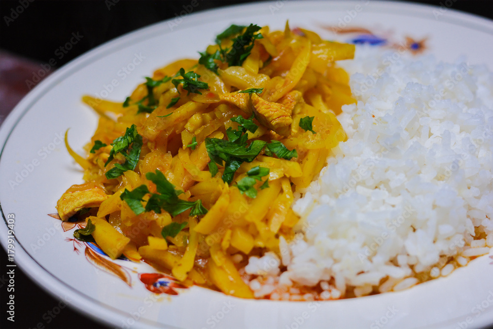 Typical latin dish cooked with ollucus and rice. Typical latin dish cooked with ollucus and rice.