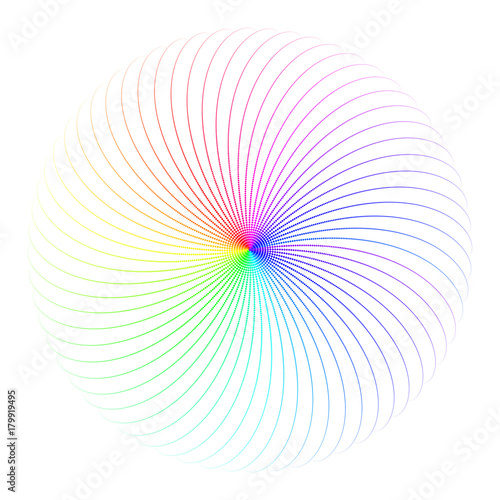 Vector Iridescent Phyllotaxis Vortex Round Shape - Generative Art  