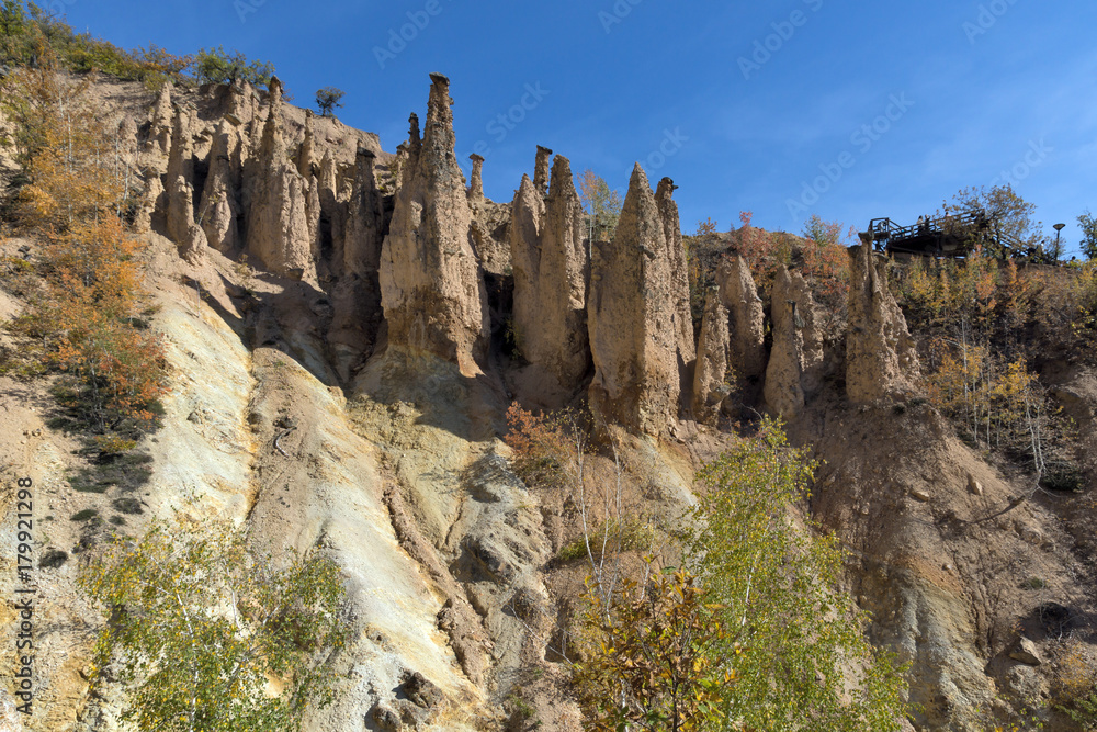 Amazing Autumn Landscape of Rock Formation Devil's town in Radan Mountain, Serbia