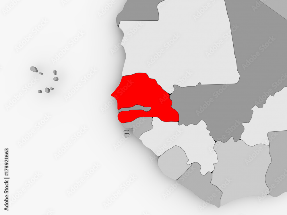Fototapeta premium Map of Senegal