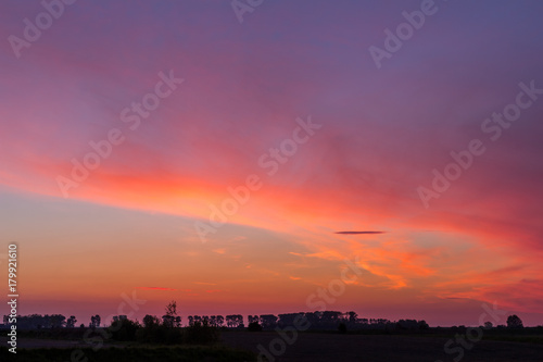 Dramatic sunset and sunrise sky