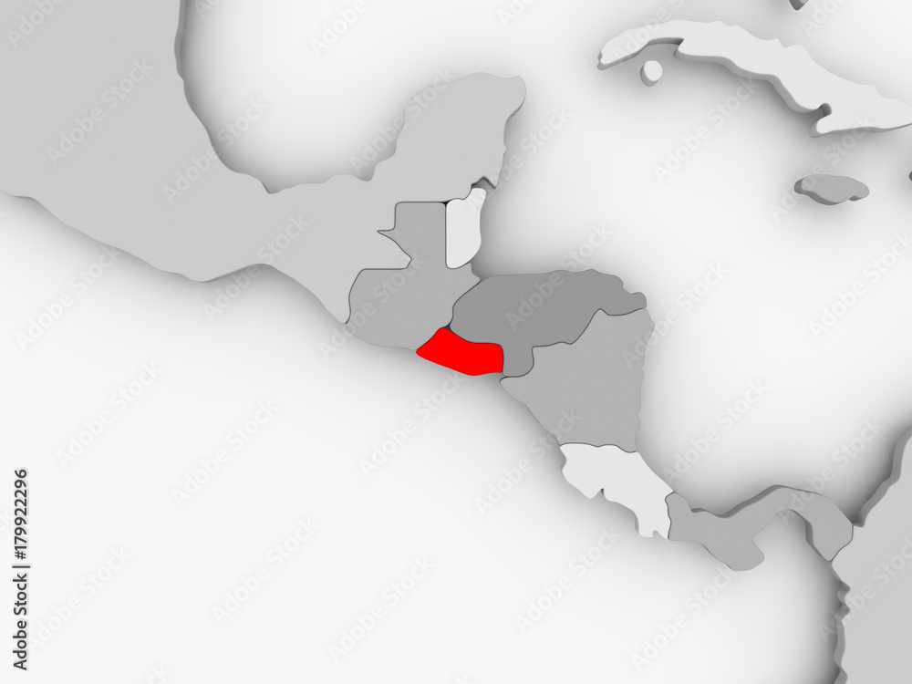 Fototapeta premium Map of El Salvador