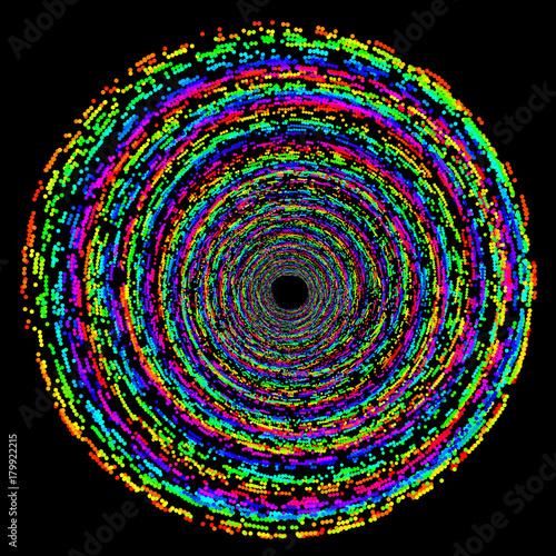 Vector Iridescent Round Spiral Graphic Element