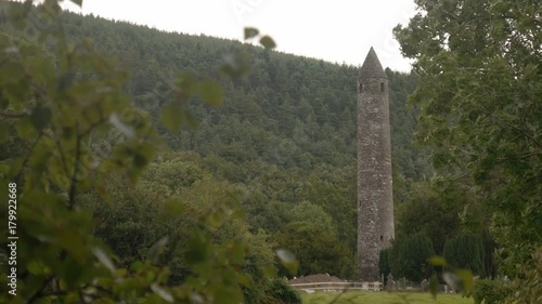 Round tower in Glendalough monastic site, Ireland
