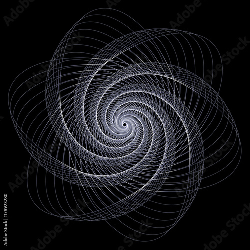 Vector Wavy Twirl Silver Rosette - Graphic Element - Generative Art  