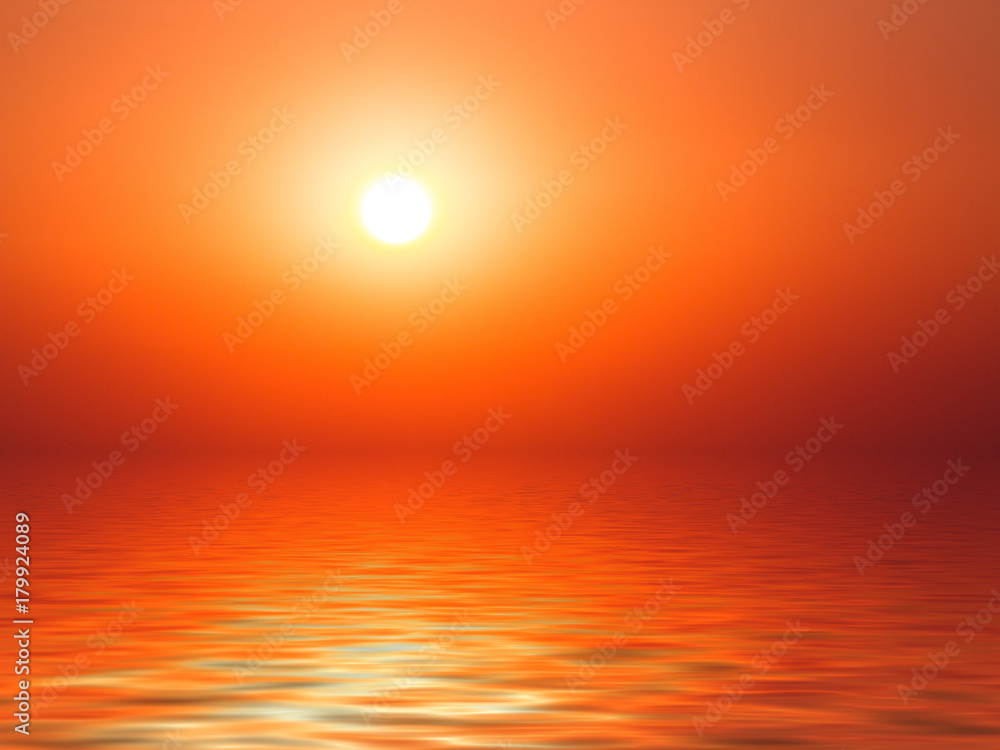 Sunset sea horizon background