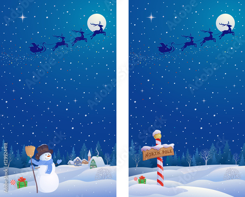 Snowman and North Pole banners
