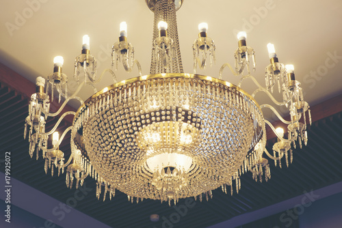 Beautiful chandeliers in lu...