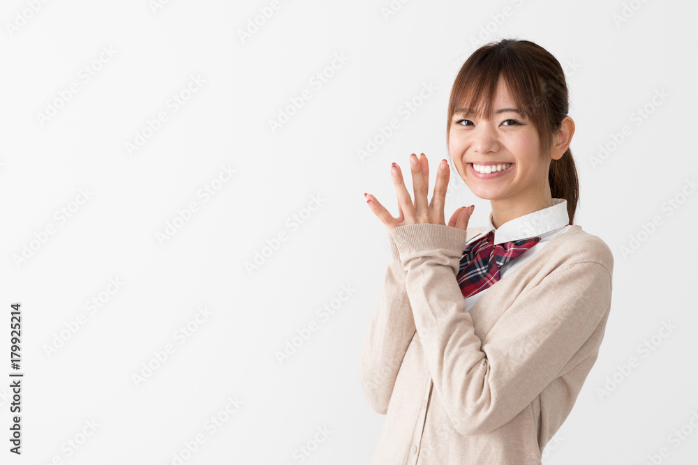 喜ぶ女子高生 喜ぶ女子高生