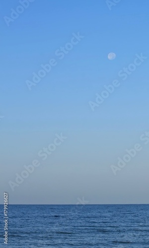 Morning moonset over the Gulf of Mexico