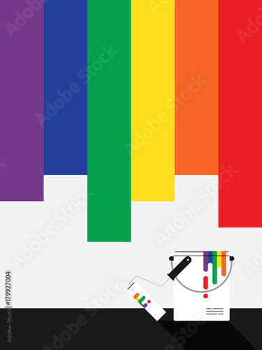 LGBT community painted background flat design