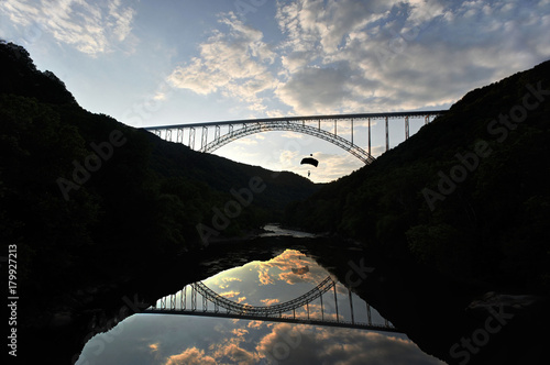 Lone jumper at New River Bridge photo