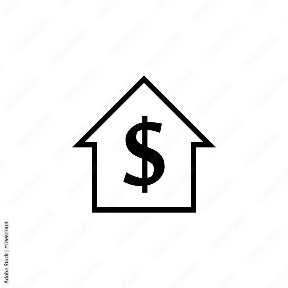 House with dollar symbol line icon. Finance elements. Premium quality graphic design. Simple icon for websites, web design, mobile app, info graphics House with dollar symbol line icon. Finance elements. Premium quality graphic design. Simple icon for websites, web design, mobile app, info graphics