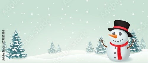 Christmas Snowman banner design 