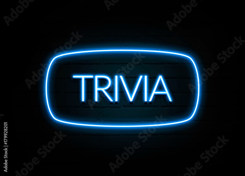 Trivia  - colorful Neon Sign on brickwall