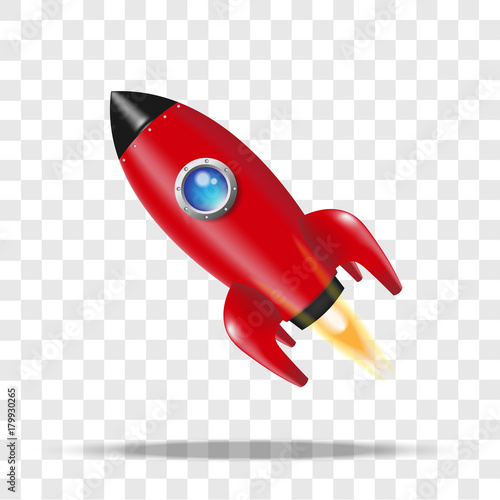 Red Rocket. Vector illustration