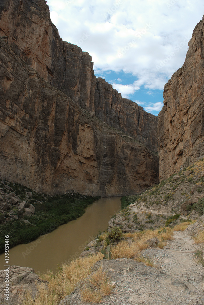 Entrance to the Saint Elena Canyon Trail, Big Bend National Park, Texas.  This trail is easily accessible and affords great views of the  Rio Grande River .