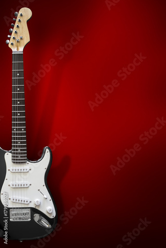 Black Electric Guitar with Background photo