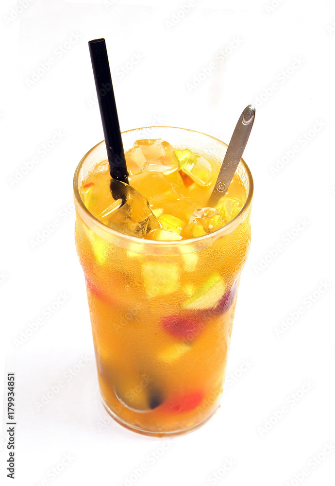 Fototapeta premium A cup of fruit-tea on white background