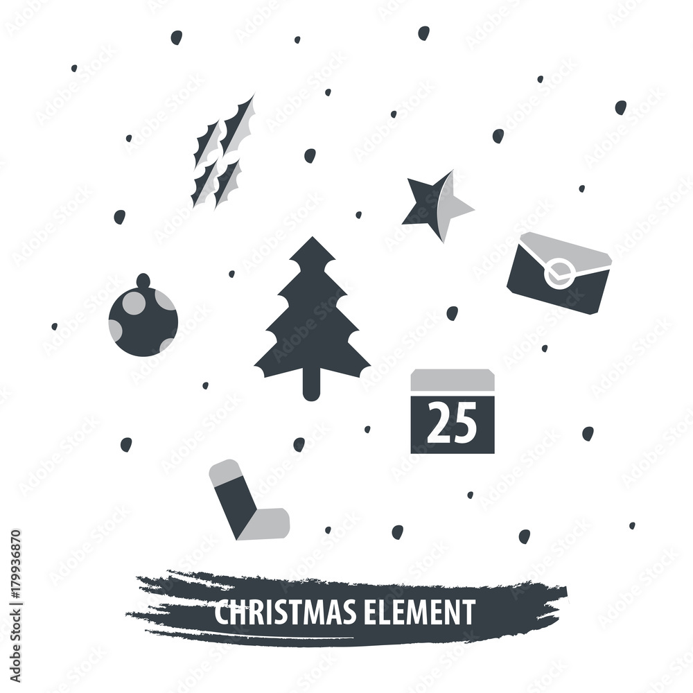 Naklejka premium Christmas Template Element