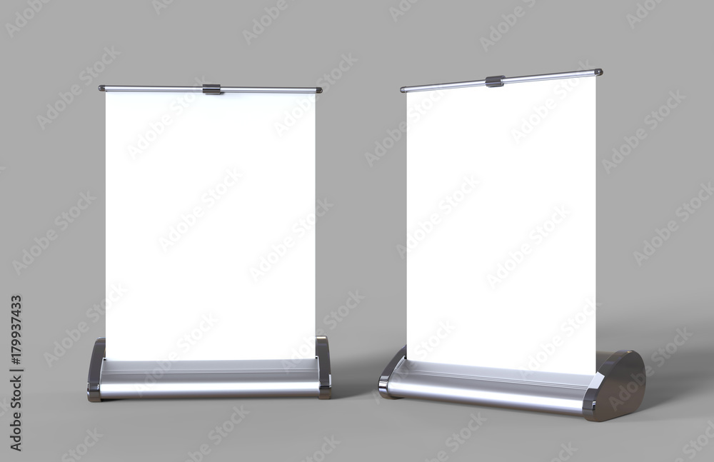 A4 A3 PVC PP paper Table Top Set Stand Mini Roll Up Banner,Pull Up Banner  Standee Banner Stand,Table Banner Stand,Banner Stands Product. 3d render  illustration Stock Illustration | Adobe Stock