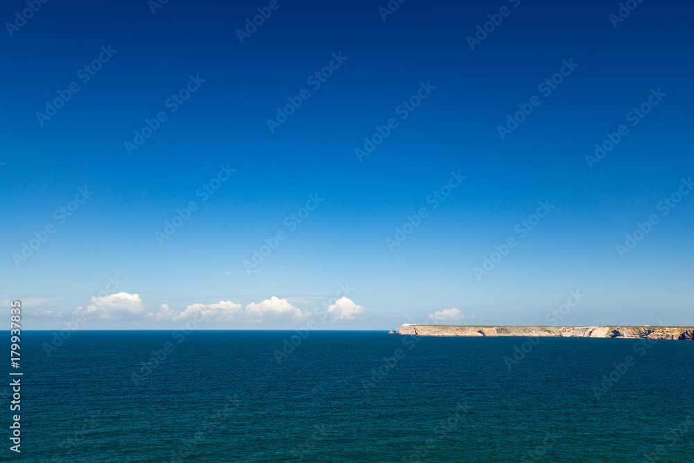 Nice horizontal view on the ocean with cliffs Nice horizontal view on the ocean with cliffs