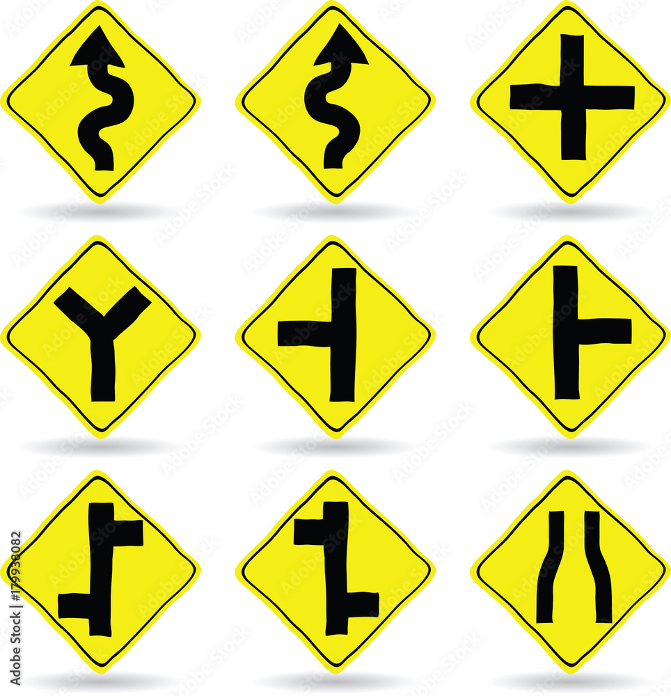 Doodle Traffic Signs, Vector Illustration EPS 10. Doodle Traffic Signs, Vector Illustration EPS 10.