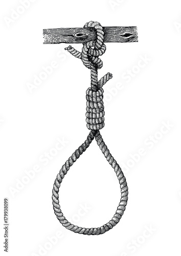 Vintage hangman hand drawing,Symbol of death