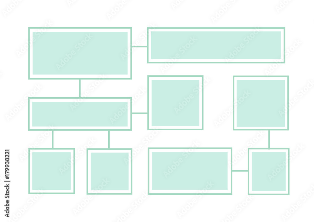 Flowchart latout on white background. Connected info-boxes for presentation. Infographics flat vector design template. Flowchart latout on white background. Connected info-boxes for presentation. Infographics flat vector design template.