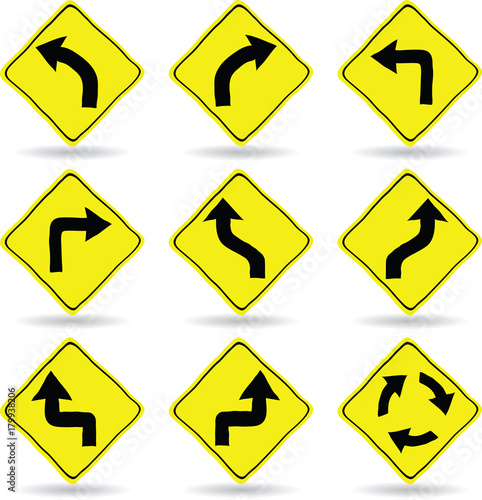Doodle Traffic Signs, Vector Illustration EPS 10.
