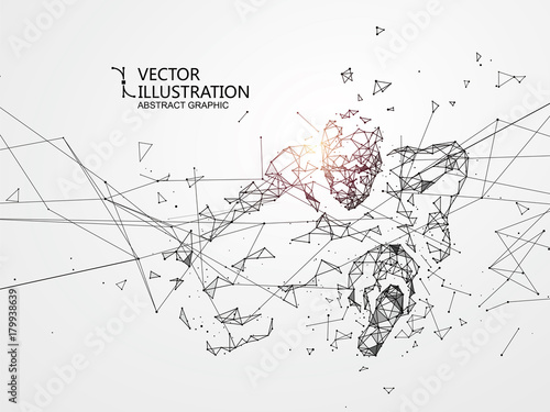 Out of the connection people, vector illustration.