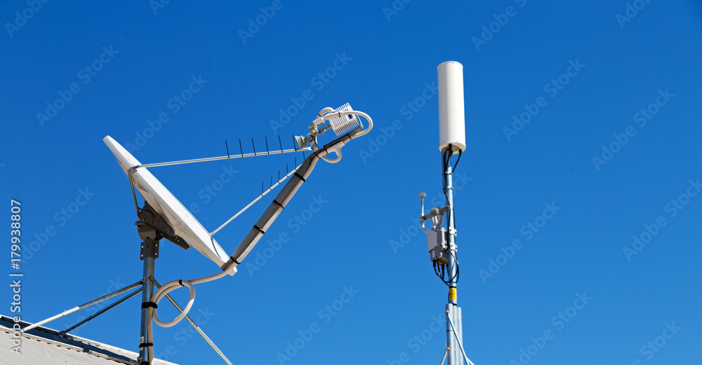 the concept of technology whit satellite dish the concept of technology whit satellite dish
