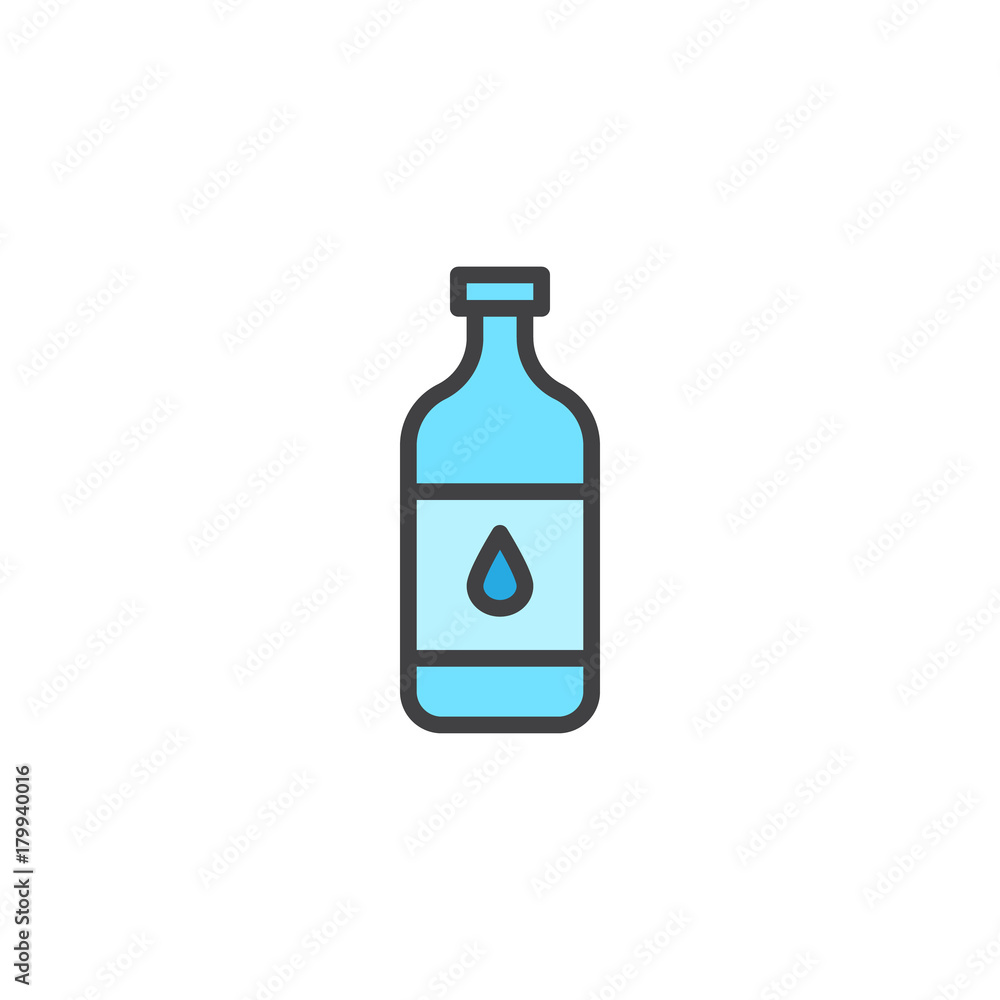 Water bottle filled outline icon, line vector sign, linear colorful pictogram isolated on white. Symbol, logo illustration. Pixel perfect vector graphics Water bottle filled outline icon, line vector sign, linear colorful pictogram isolated on white. Symbol, logo illustration. Pixel perfect vector graphics
