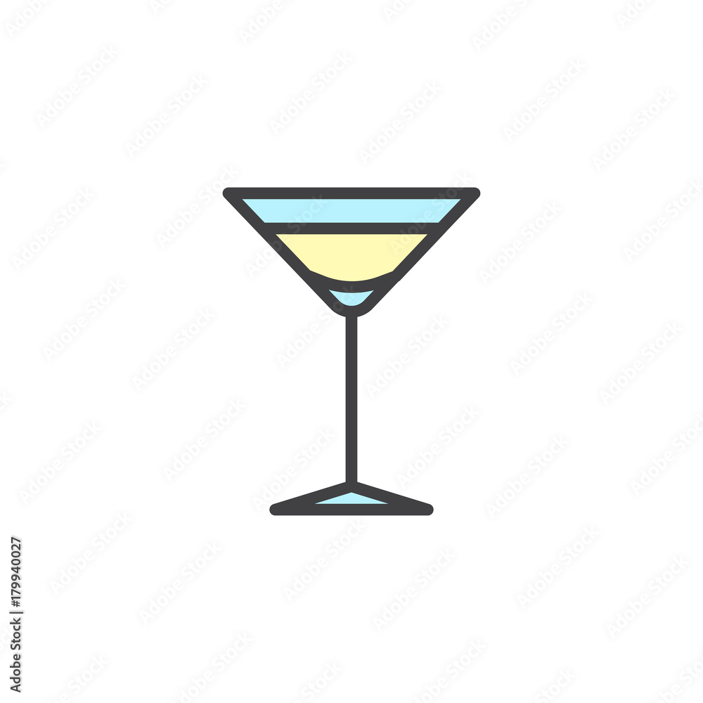 Cocktail glass filled outline icon, line vector sign, linear colorful pictogram isolated on white. Symbol, logo illustration. Pixel perfect vector graphics Cocktail glass filled outline icon, line vector sign, linear colorful pictogram isolated on white. Symbol, logo illustration. Pixel perfect vector graphics