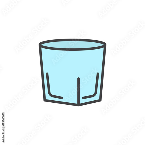 Vodka shot glass filled outline icon, line vector sign, linear colorful pictogram isolated on white. Symbol, logo illustration. Pixel perfect vector graphics