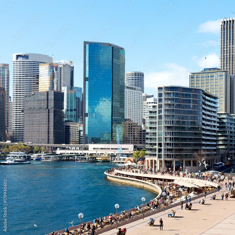 Obraz premium the view from the bay skyscraper and house