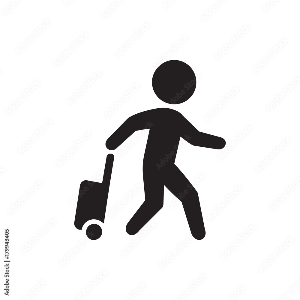 man with luggage icon illustration man with luggage icon illustration
