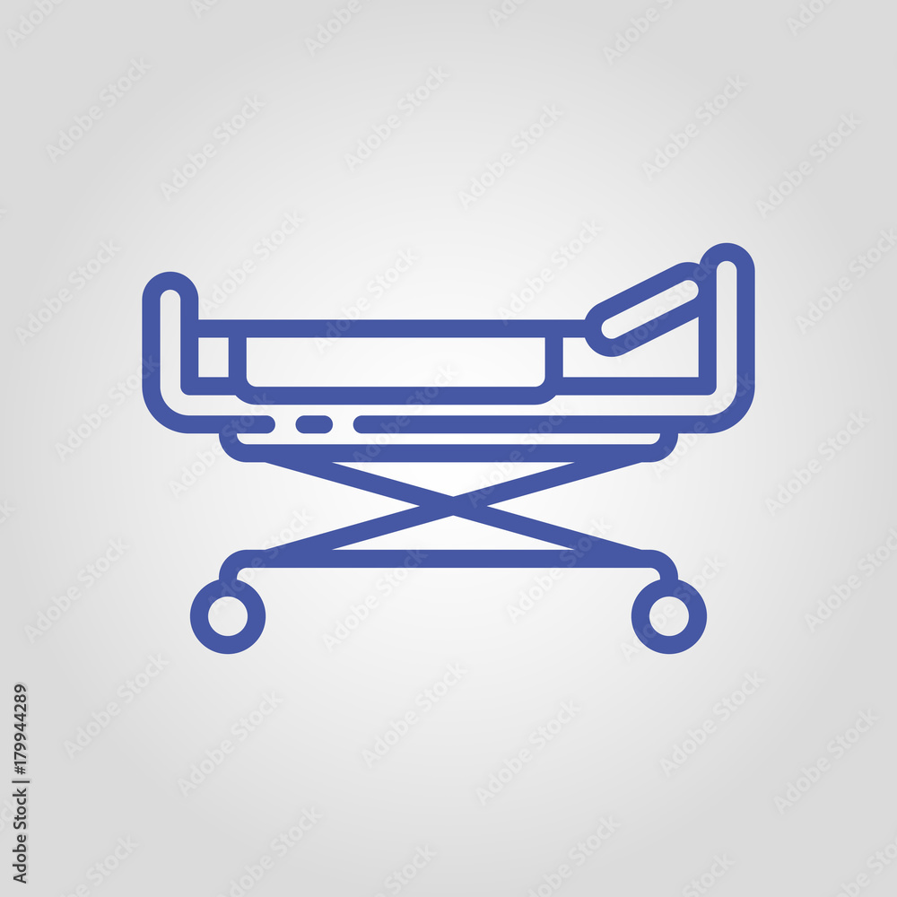 Hospital or medical bed isolated flat linear vector icon Hospital or medical bed isolated flat linear vector icon