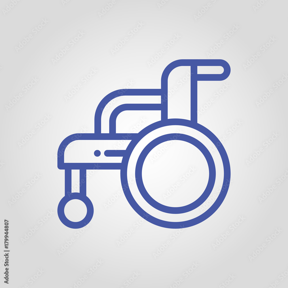 Wheelchair disabled car isolated flat linear vector icon Wheelchair disabled car isolated flat linear vector icon