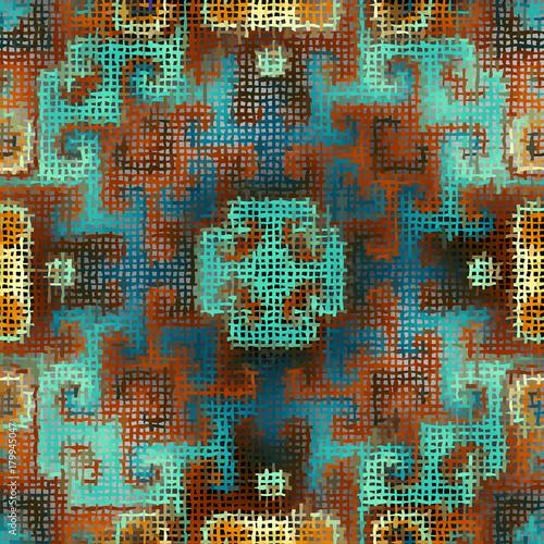 Seamless background pattern. Imitation of a texture of rough canvas painted with paint.