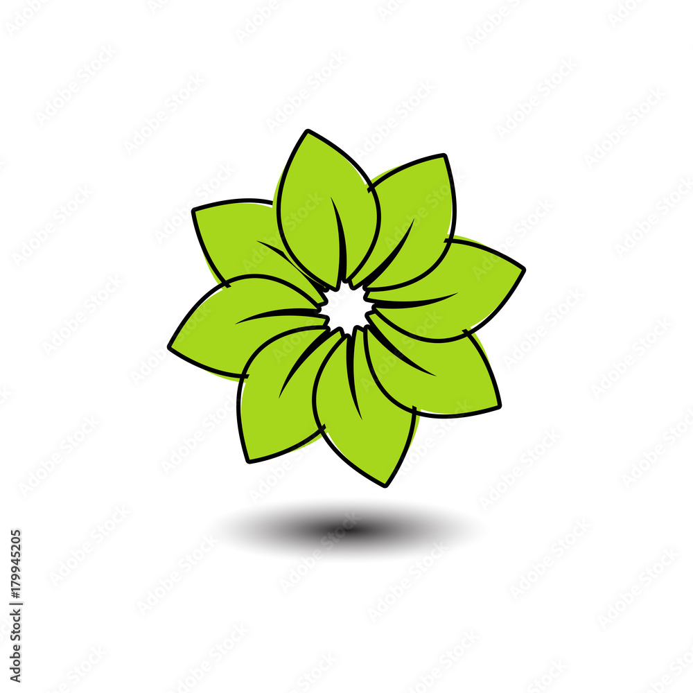 green flower logo