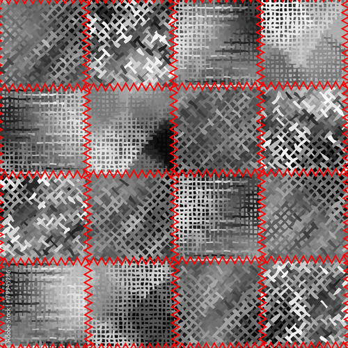 Seamless background pattern. Imitation of a patchwork pattern of rough canvas patches.