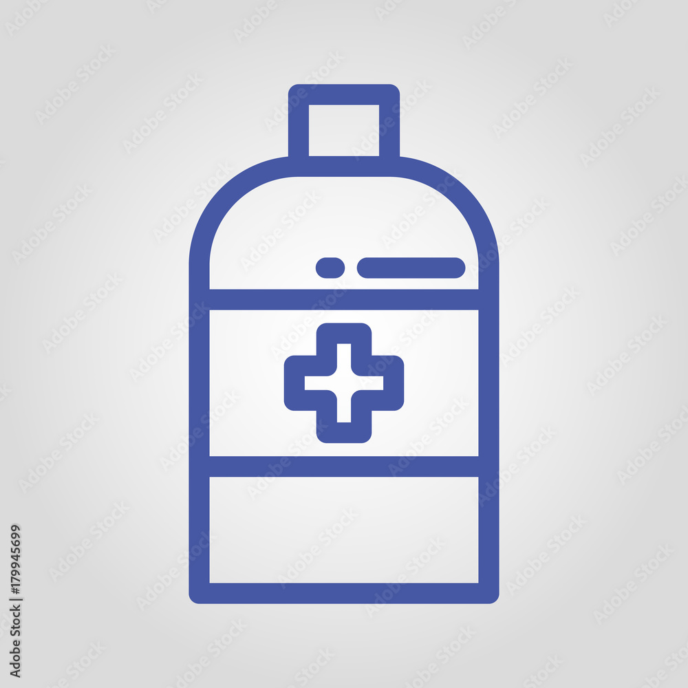 Bottle of medicine isolated flat vector linear icon Bottle of medicine isolated flat vector linear icon
