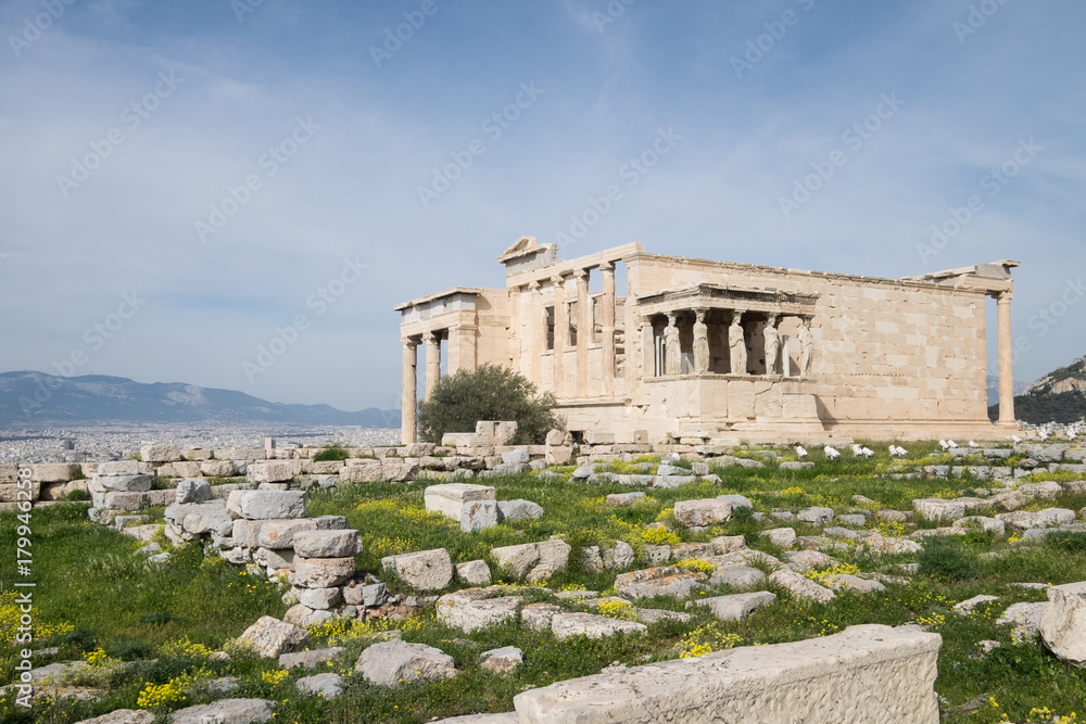 Erechtheion in Acropolis Complex in Athens, Greece