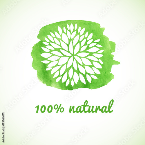 100 % natural. Vector banner.